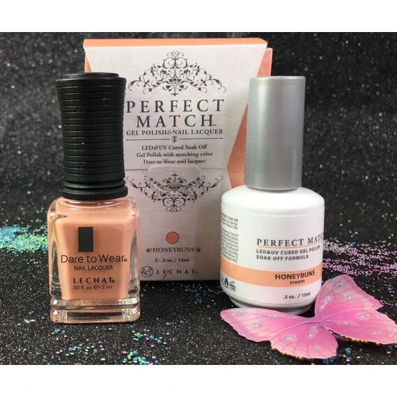 LECHAT HONEYBUNS PMS215 PERFECT MATCH EXPOSED COLLECTION GEL POLISH & NAIL LACQUER 2 - 0.5 OZ 15ML