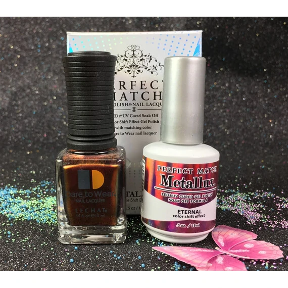 LECHAT PERFECT MATCH METALLUX ETERNAL MLMS02 GEL POLISH & NAIL LACQUER 2-.5OZ/15ML