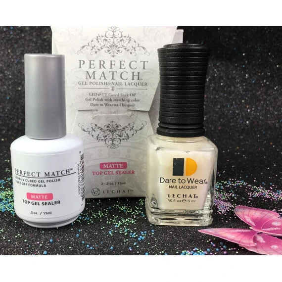 LECHAT PERFECT MATCH MATTE PMTM01 GEL POLISH & NAIL LACQUER 2-.5OZ/15ML