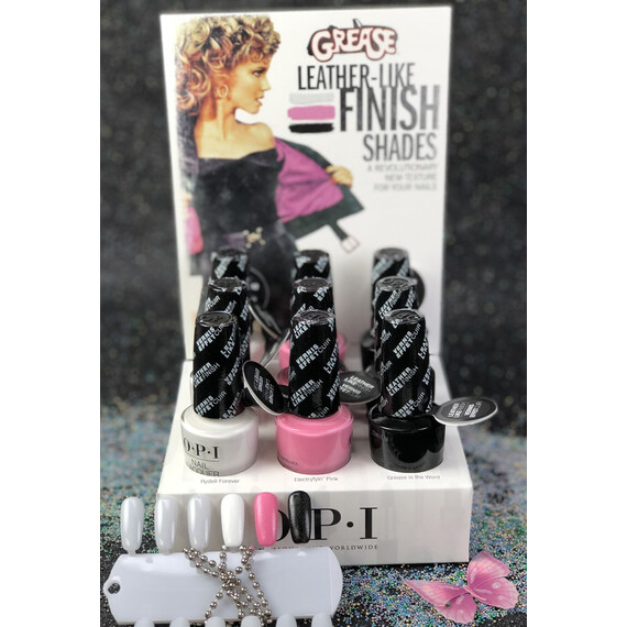 OPI GREASE LEATHER-LIKE FINISH SHADES NAIL LACQUER SUMMER COLLECTION 2018 - 9 PCS SET