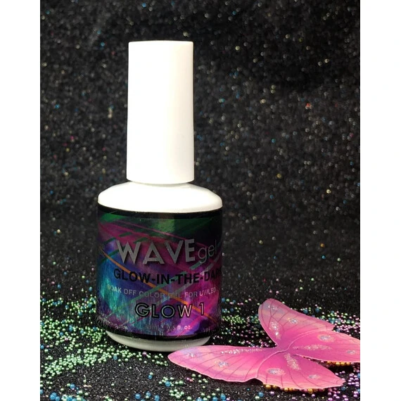 WAVE GLOW #1 SOAK OFF COLOR GEL POLISH GLOW IN THE DARK