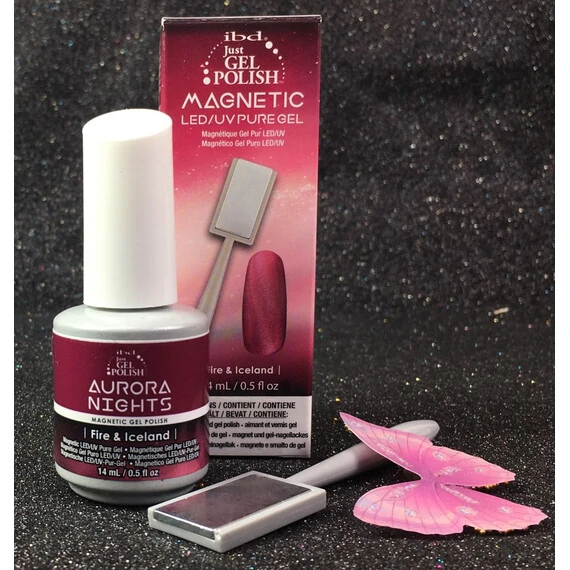 IBD FIRE & ICELAND 6595 MAGNETIC LED UV PURE JUST GEL POLISH + MAGNET AURORA NIGHTS COLLECTION 14 ML 0.5 OZ
