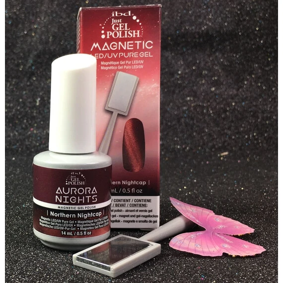 IBD NORTHERN NIGHTCAP 6596 MAGNETIC LED UV PURE JUST GEL POLISH + MAGNET AURORA NIGHTS COLLECTION 14 ML 0.5 OZ