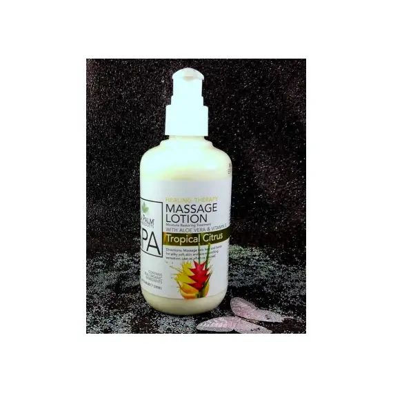 LA PALM SPA PRODUCTS - ORGANIC HEALING MASSAGE LOTION - TROPICAL CITRUS 8OZ-240ML