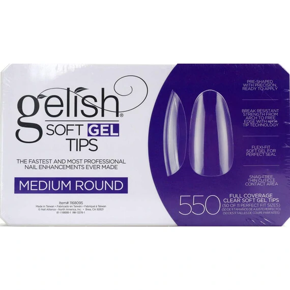 HARMONY GELISH - SOFT GEL TIPS - MEDIUM ROUND 550CT